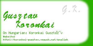 gusztav koronkai business card